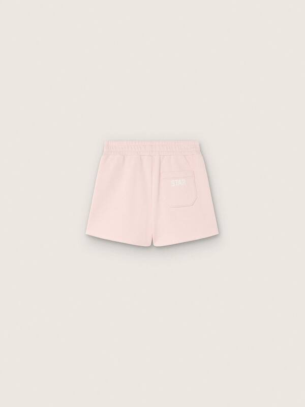 Golden Goose - Rosa M&auml;dchenshorts Star aus Baumwolle mit Patch und Logo in 
