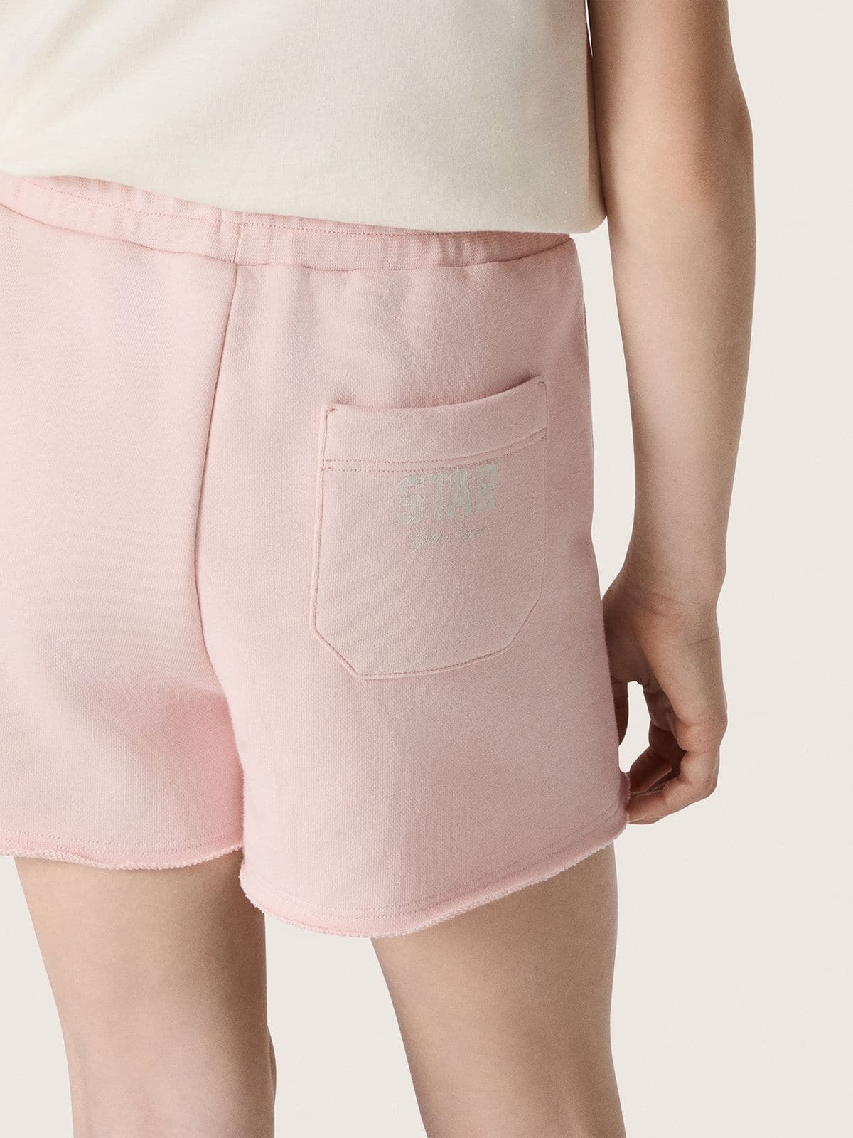 Golden Goose - Rosa M&auml;dchenshorts Star aus Baumwolle mit Patch und Logo in 