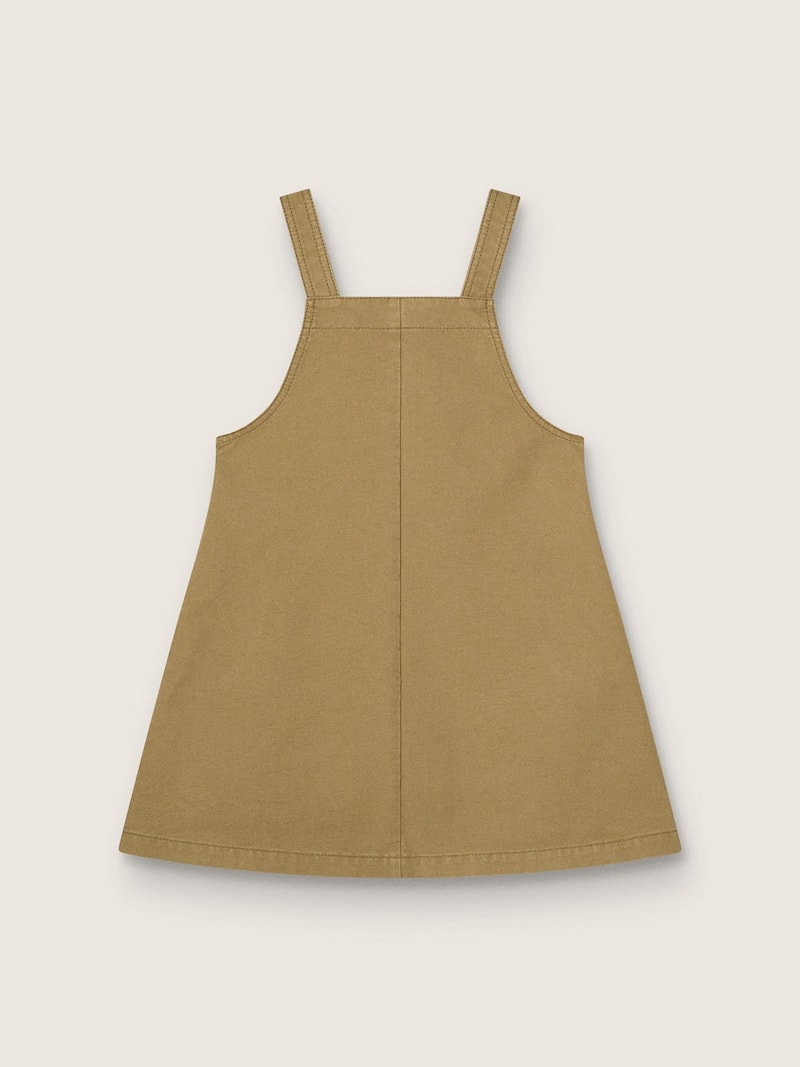 Golden Goose - Vestido peto de ni&ntilde;a de algod&oacute;n beige con bordado in 