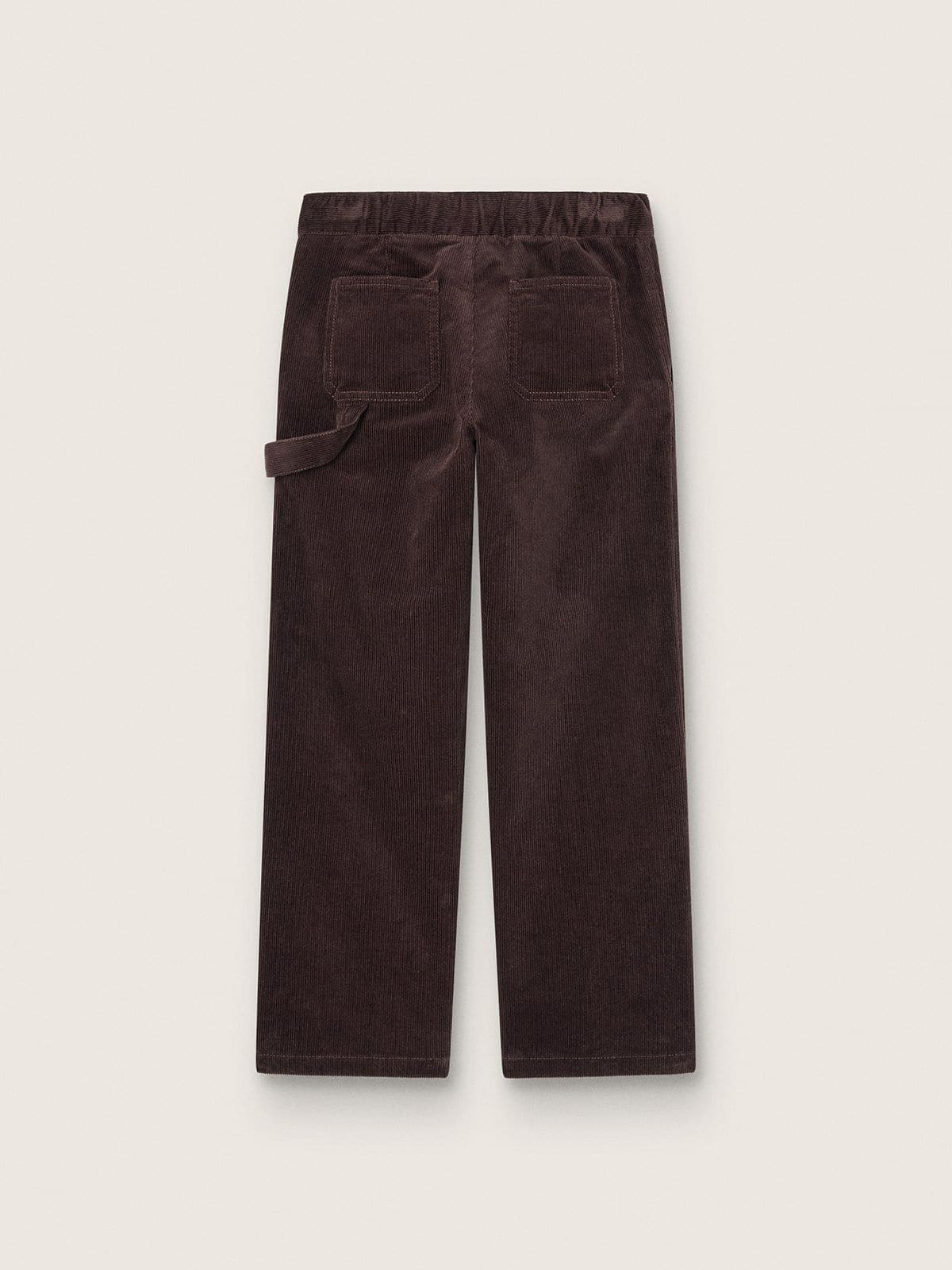 Kids' chinos in brown corduroy with embroidery