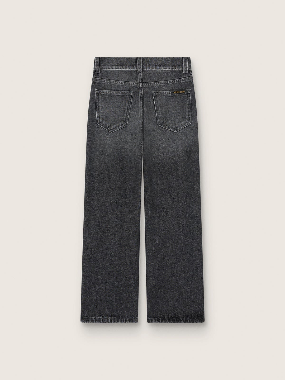 Golden Goose - Vaqueros bootcut de ni&ntilde;a de algod&oacute;n gris con tachas in 