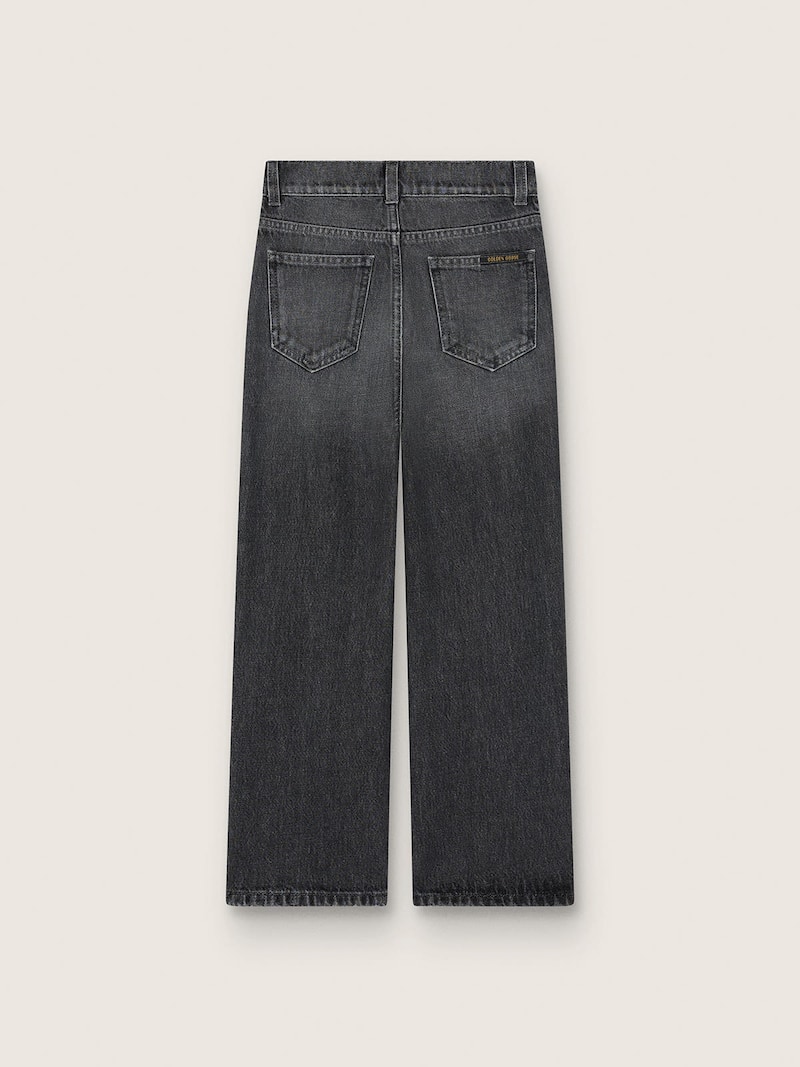 Golden Goose - M&auml;dchen-Bootcut-Jeans aus grauer Baumwolle mit Nieten in 