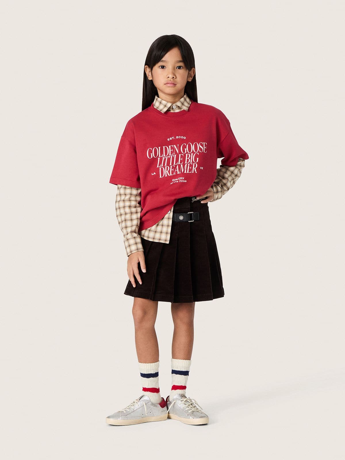 Kids' T-shirt in red cotton jersey with print