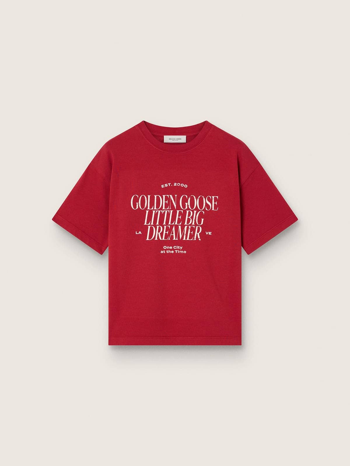 Golden Goose - Kids' T-shirt in red cotton jersey with print in 