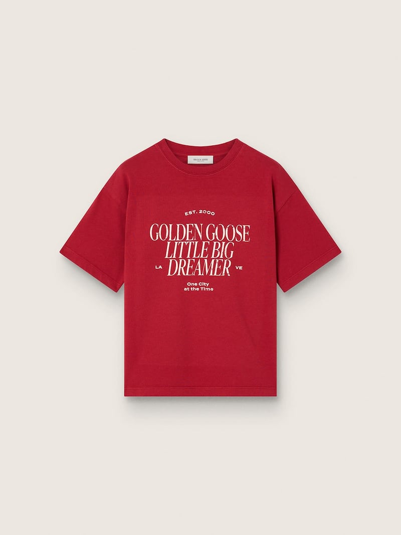 Kids' T-shirt in red cotton jersey with print