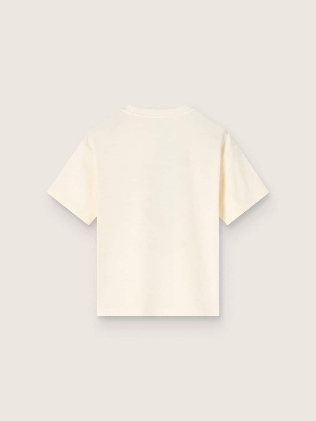 Kids&rsquo; T-shirt in white cotton jersey with print