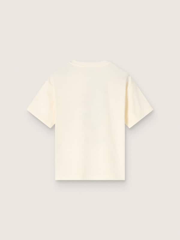 Kids&rsquo; T-shirt in white cotton jersey with print