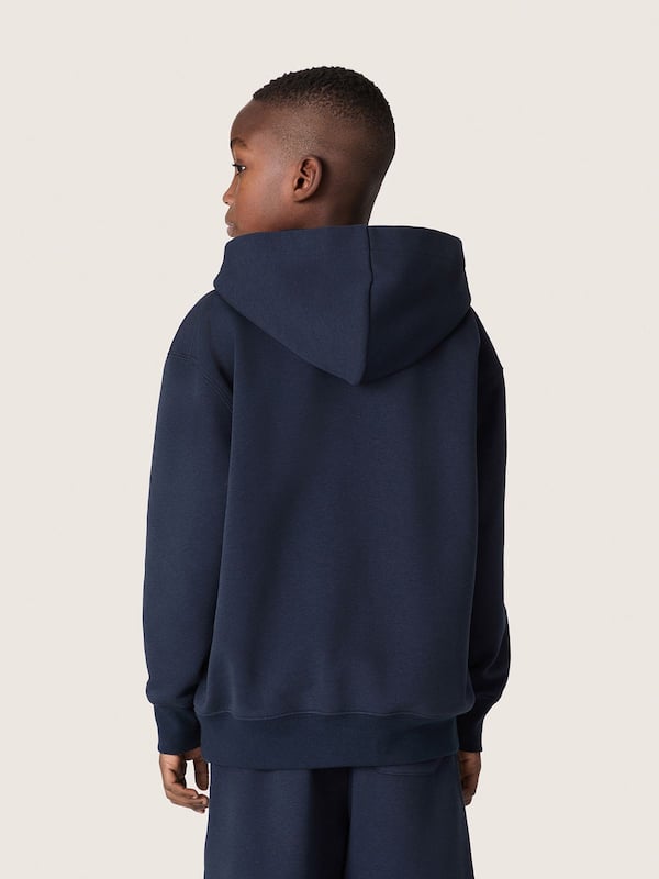 Golden Goose - Kinder-Kapuzensweatshirt aus blauer Baumwolle mit Stickerei in 