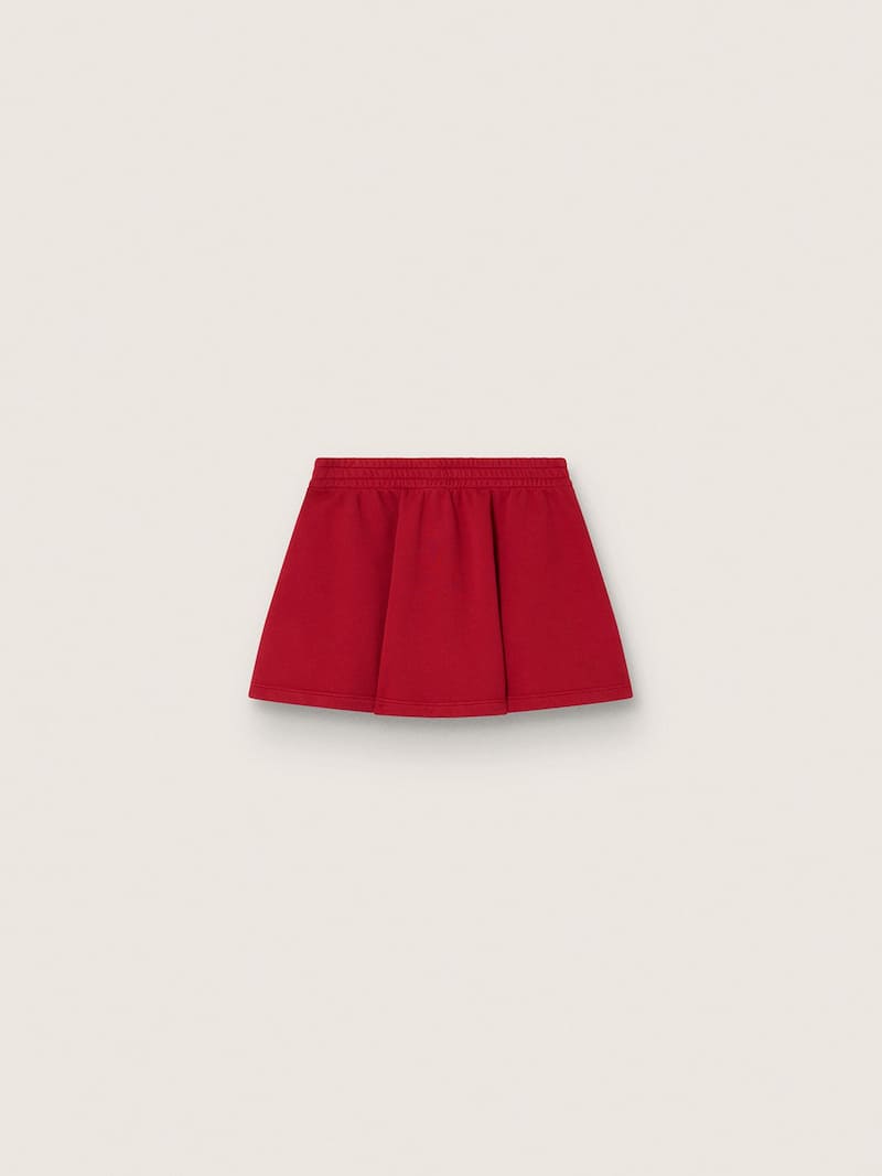 Golden Goose - Roter M&auml;dchenrock aus Baumwollsweat mit Stickerei in 