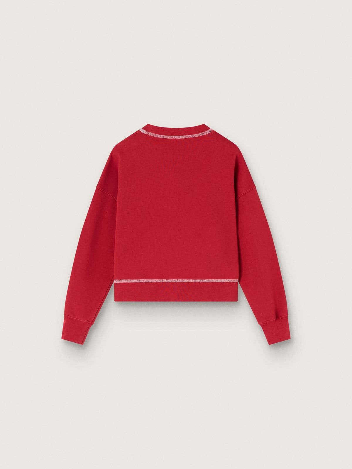 Golden Goose - Girls&rsquo; cropped sweatshirt in red cotton with logo in 