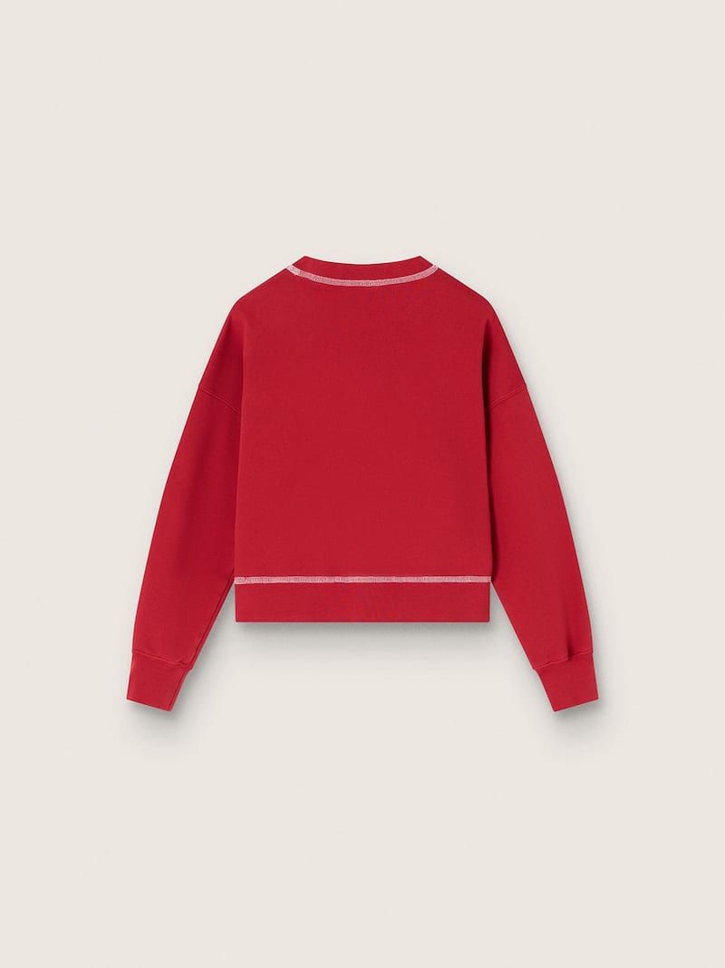 Golden Goose - Sudadera de ni&ntilde;a cropped de algod&oacute;n rojo con logotipo in 