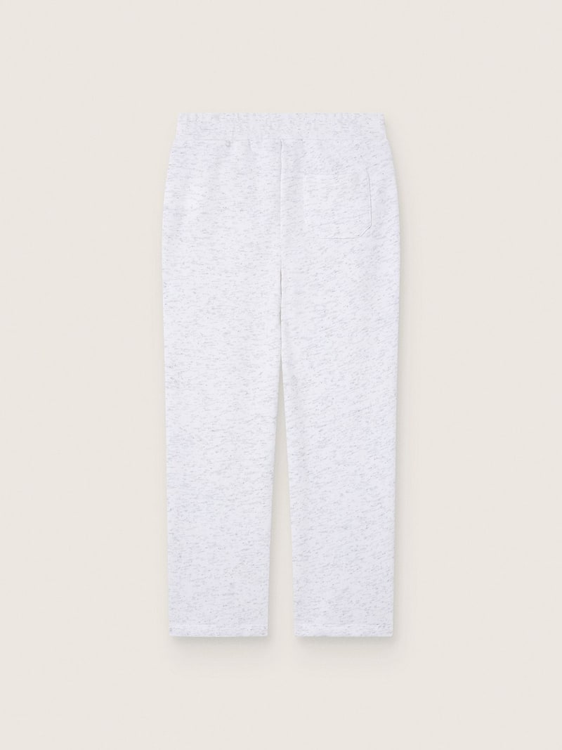 Golden Goose - Boys' sweatpants in gray melange cotton fleece with print and logo in 