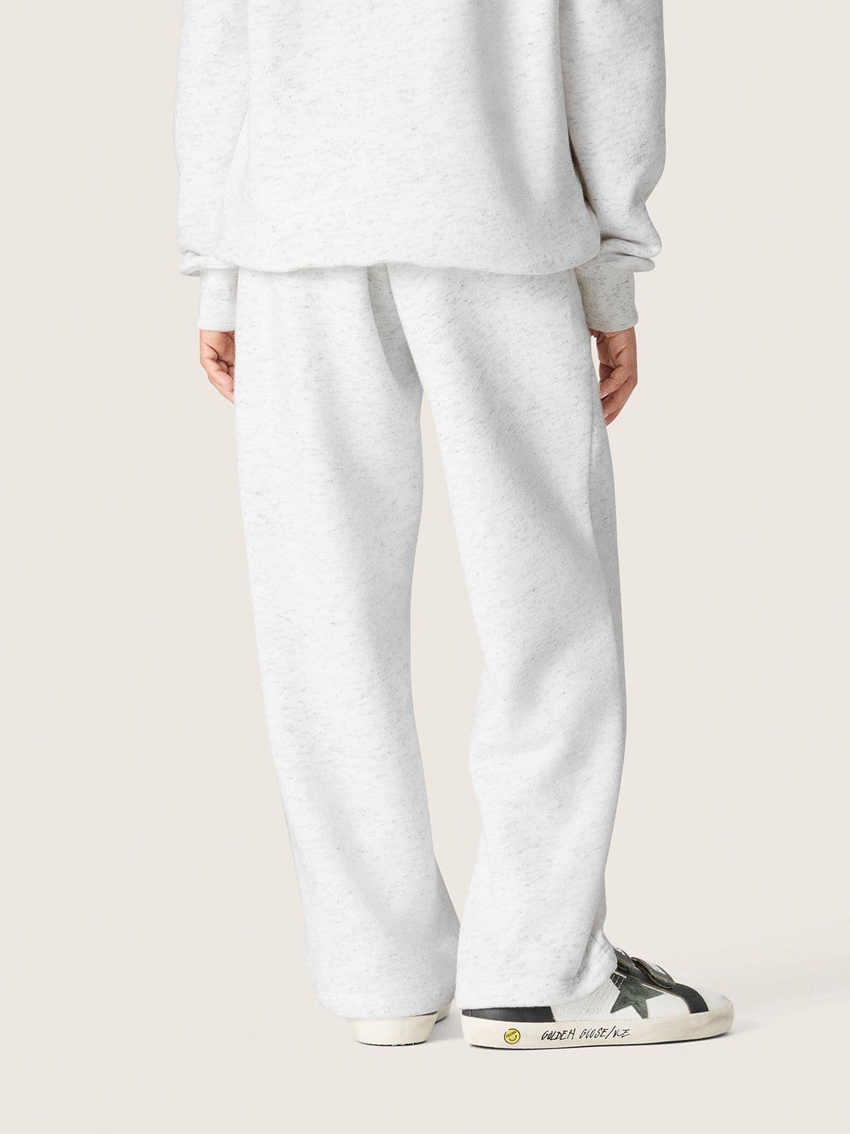 Golden Goose - Grau melierte Jungen-Joggers aus Baumwollsweat mit Print und Logo in 
