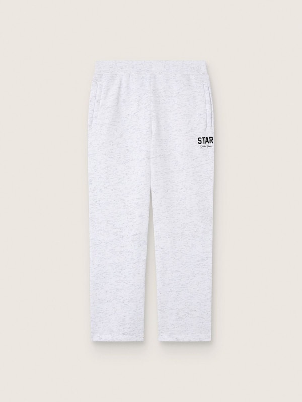 Golden Goose - Pantalon de jogging enfants en molleton de coton gris chin&eacute; avec imprim&eacute; et logo in 