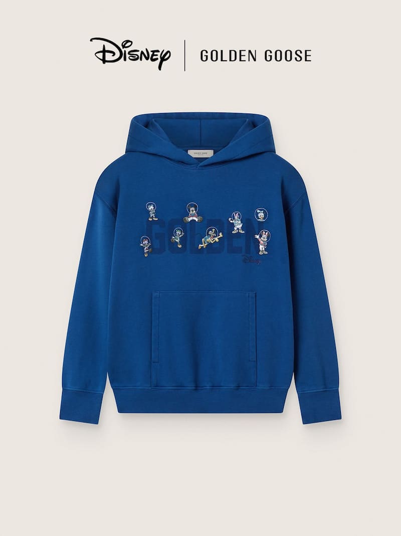 Golden Goose Disney | Golden Goose Sudadera infantil oversize azul con logotipos y dibujos Partes de arriba (4-12 a&ntilde;os) blue kids