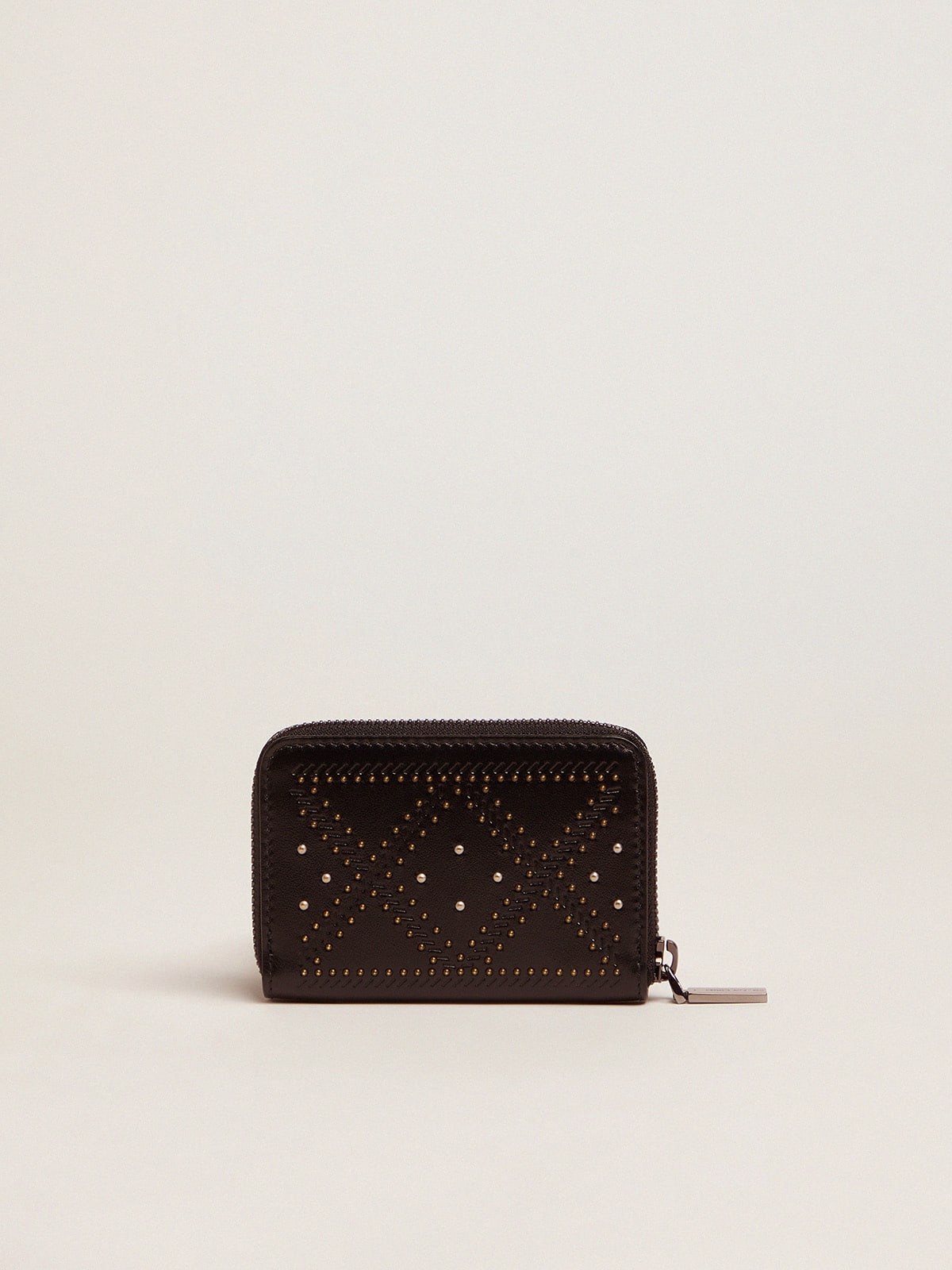 Golden Goose - Star Compact wallet in leather with studs     in 