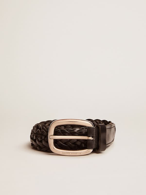 Golden Goose - Men’s belt in black braided leather in 