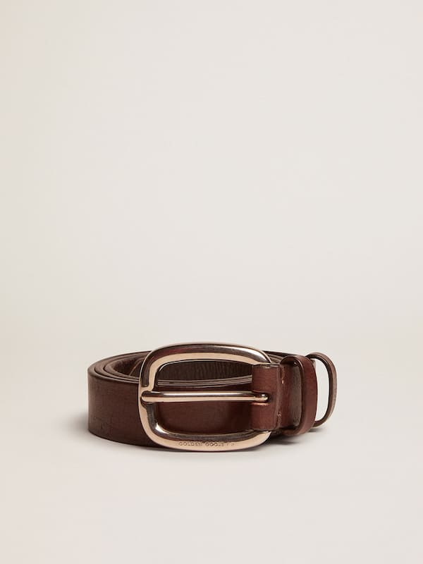 Golden Goose - Brown Houston belt in washed leather in 