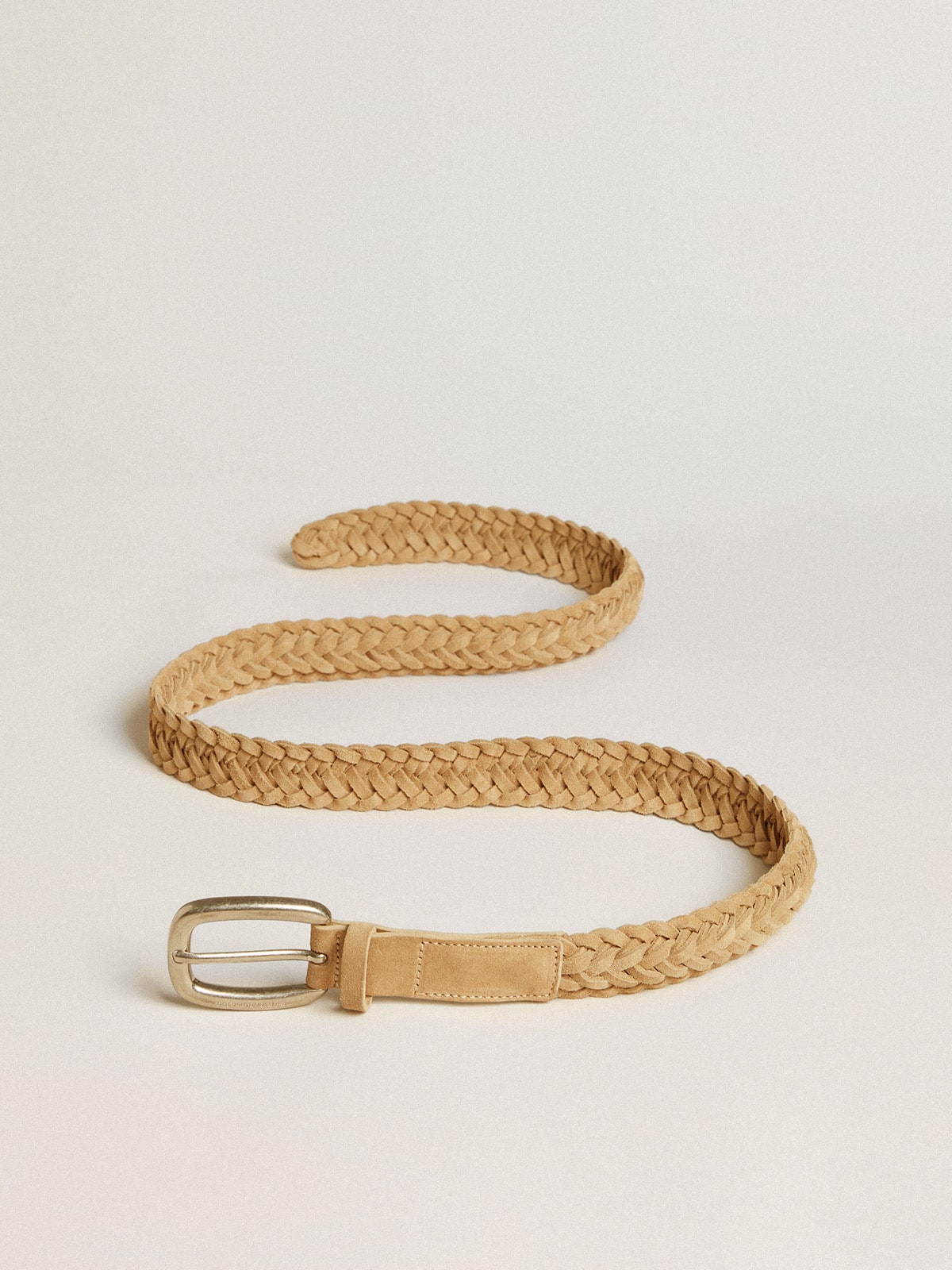 ベルト GOLDEN  Woman Belt Sand GMA00160A00069455316 Sand-colored woven leather belt