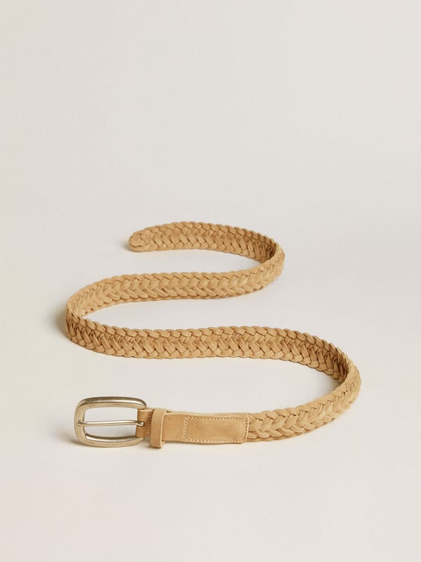 Golden Goose - Sand-colored woven leather belt  in 