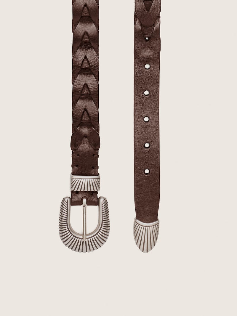 Golden Goose - Juno belt in dark brown woven leather in 