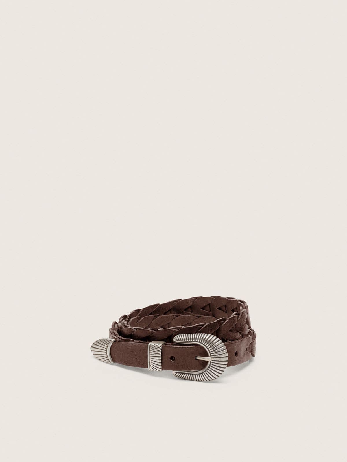 Golden Goose - Ceinture Juno en cuir tress&eacute; marron fonc&eacute; in 