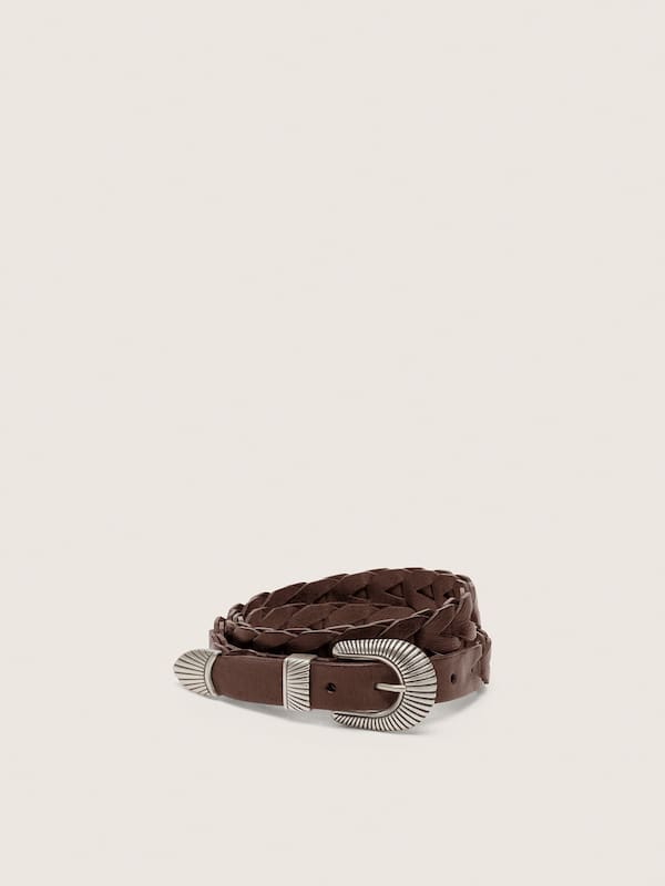 Golden Goose - Juno belt in dark brown woven leather in 