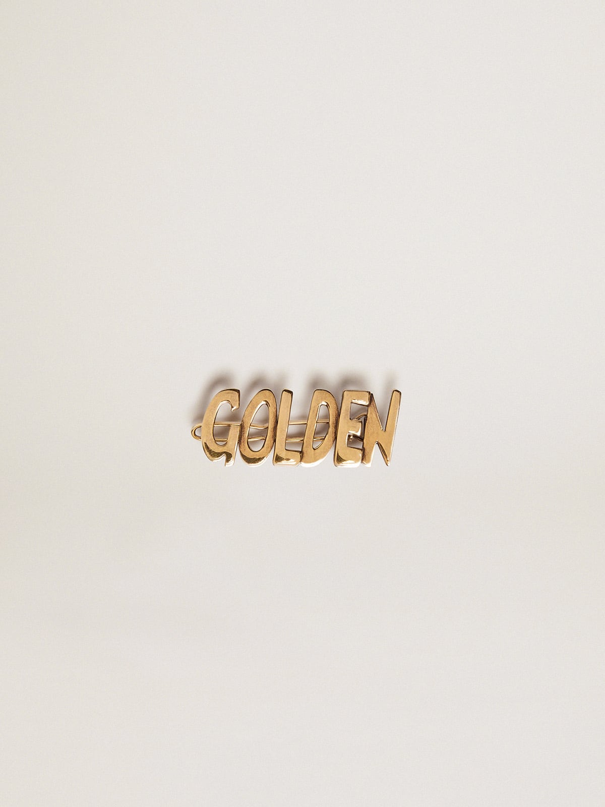 Golden Goose - Men's lace lock with clip in old gold color with Golden lettering in 