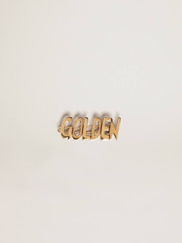 Golden Goose - Men's lace lock with clip in old gold color with Golden lettering in 