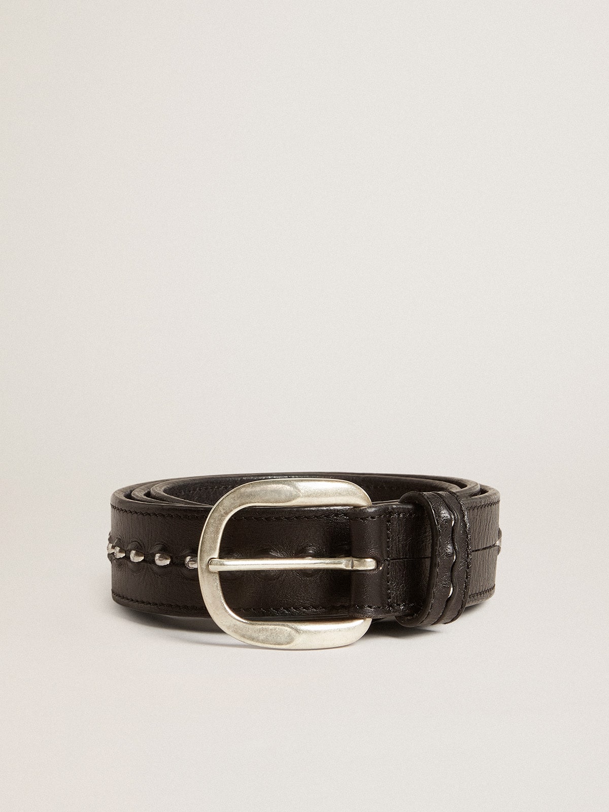 Golden Goose - Black leather belt with studs in 