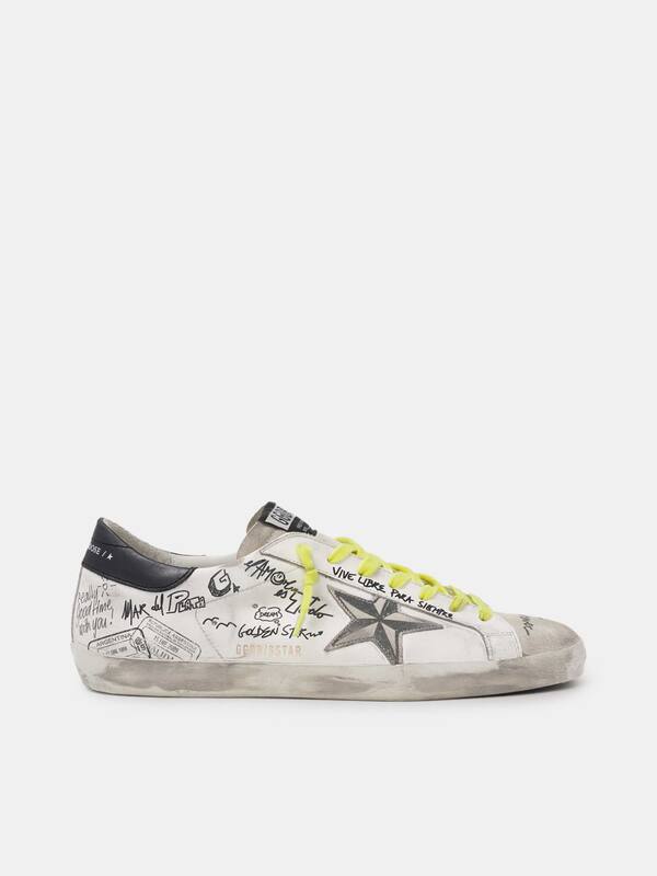 Men&rsquo;s Journey Super-Star sneakers with graffiti