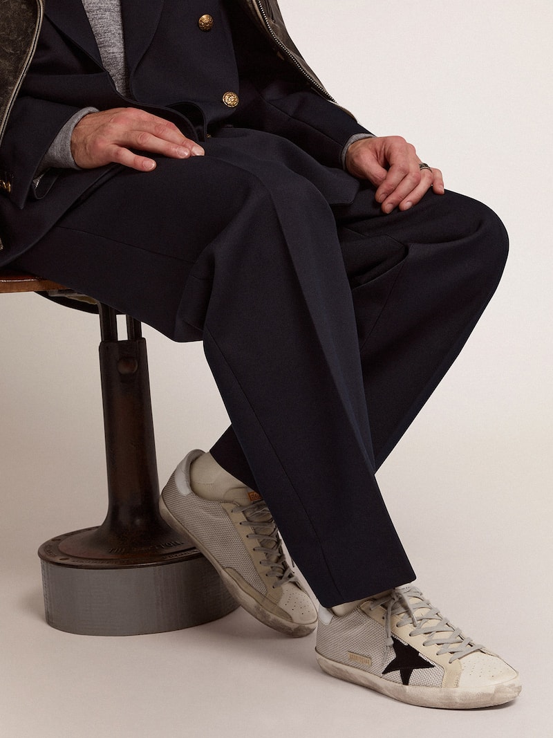 Golden Goose - Super-Star homme en cuir avec &eacute;toile noire in 