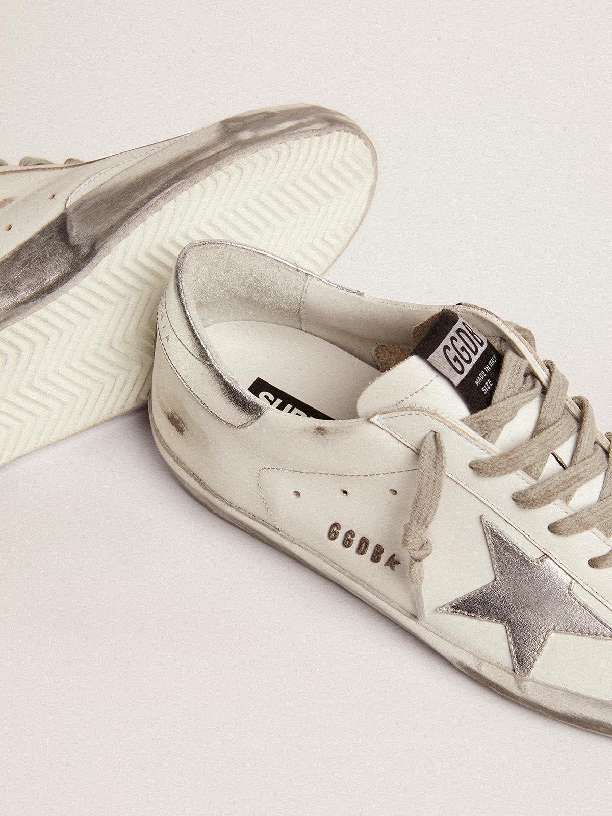 Golden Goose - Super-Star masculino com estrela e talão de glitter in 