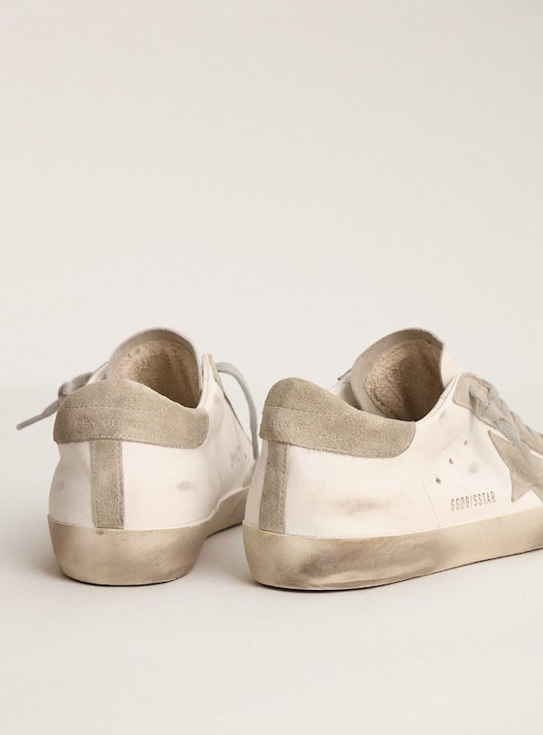 Golden Goose - Men’s Super-Star with gray suede star and heel tab in 