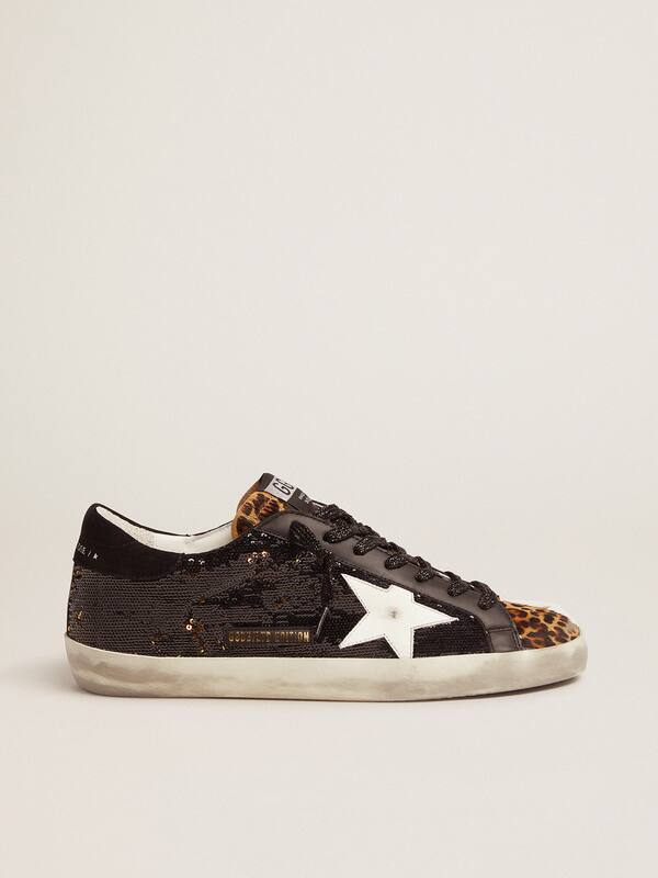 Men's Limited Edition Super-Star with sequins and leopard-print insert