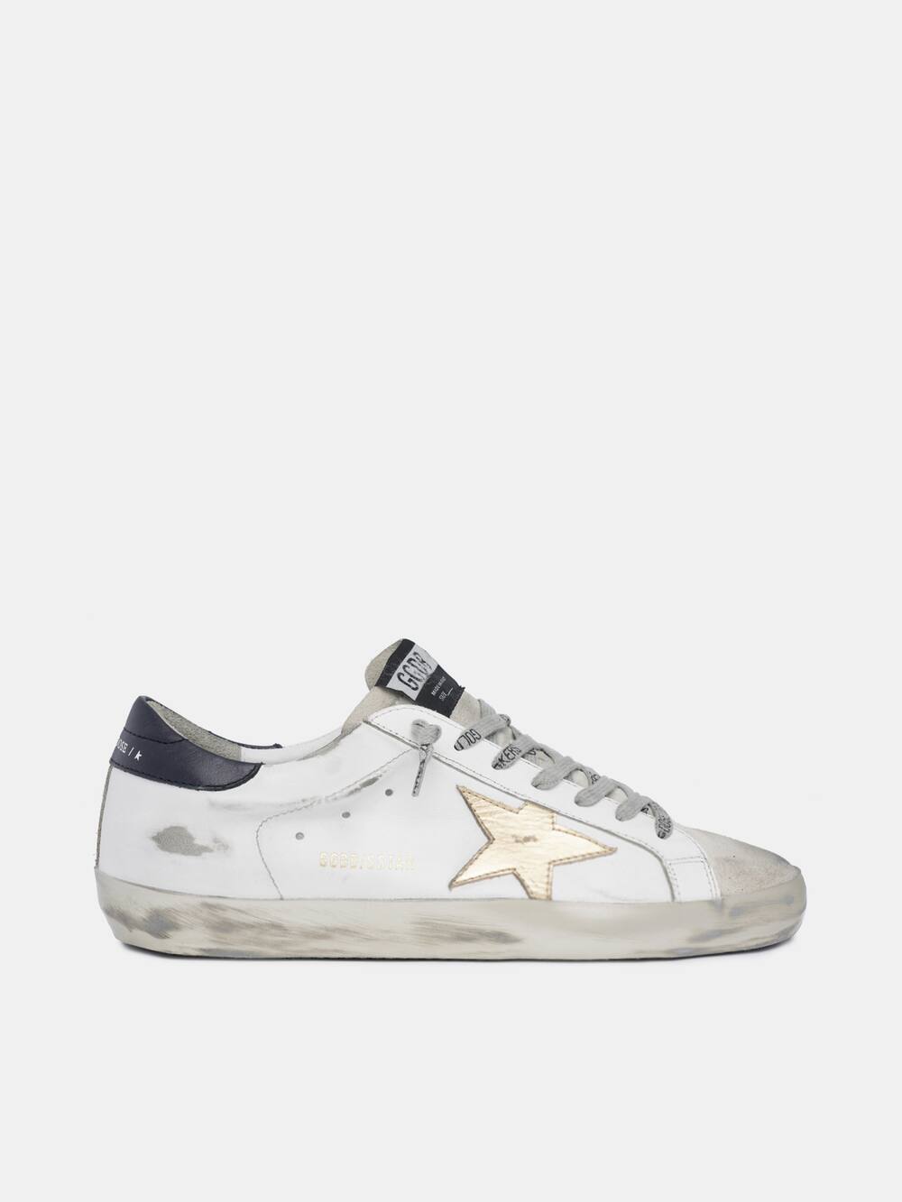 Super-Star sneakers with gold star and laminated foxing | Golden Goose