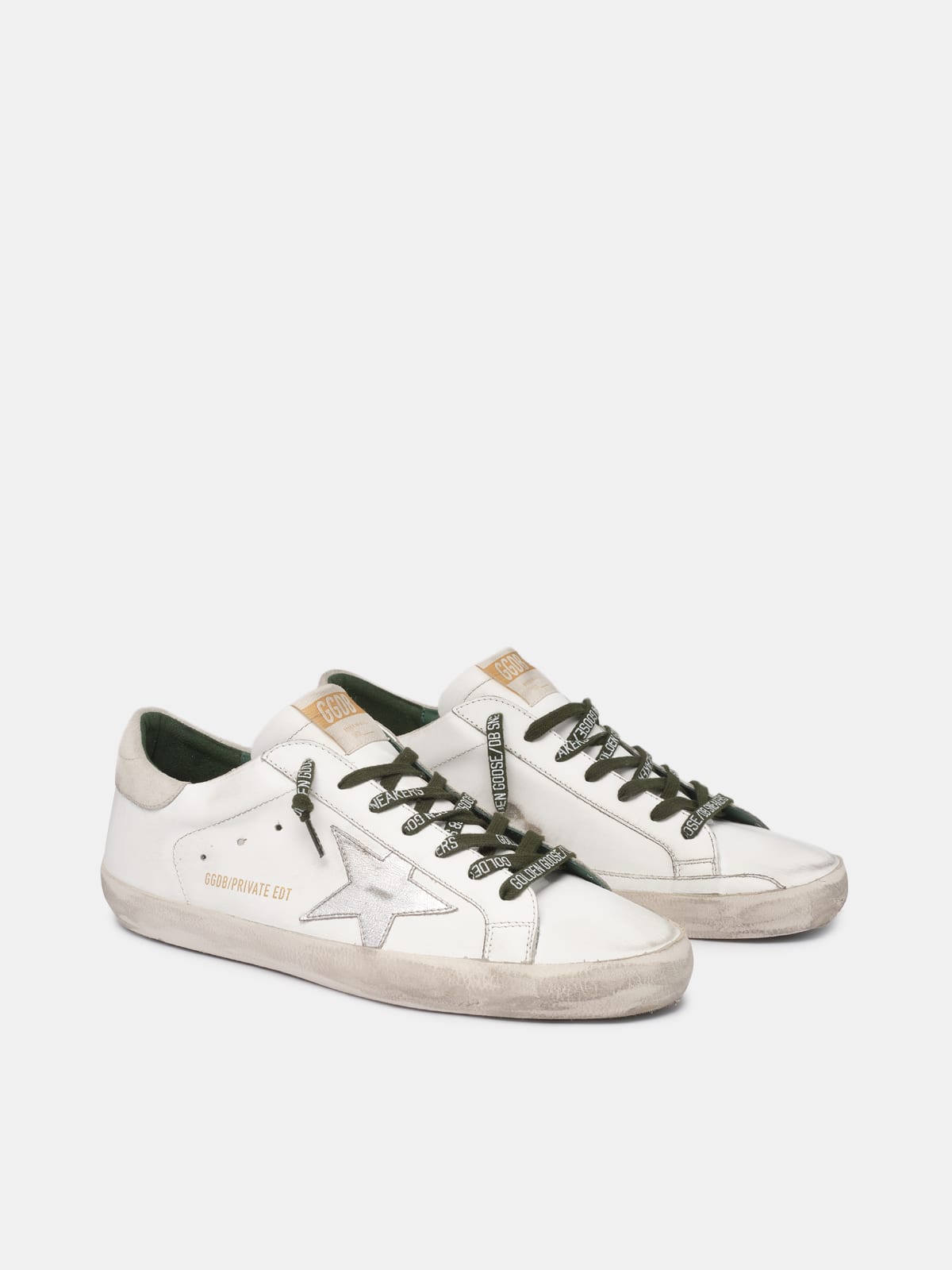 Golden Goose - White Super-Star sneakers with silver star in 