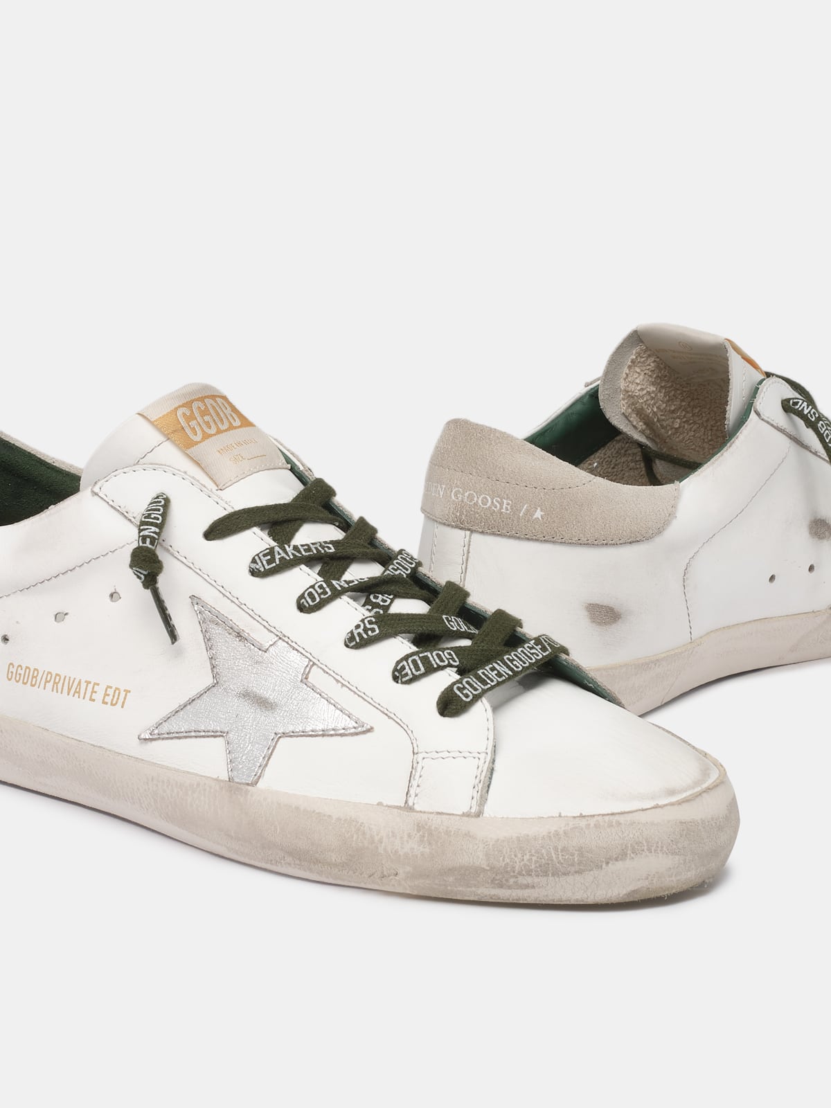 Golden Goose - White Super-Star sneakers with silver star in 