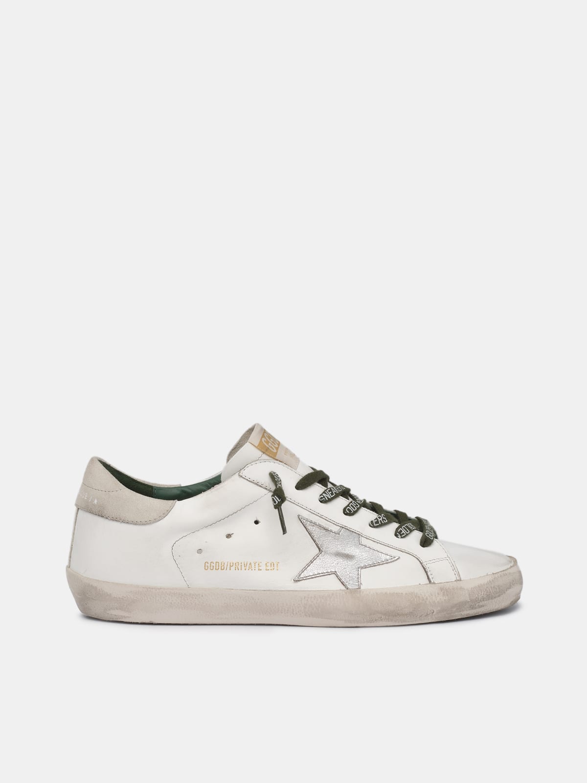Golden Goose - White Super-Star sneakers with silver star in 