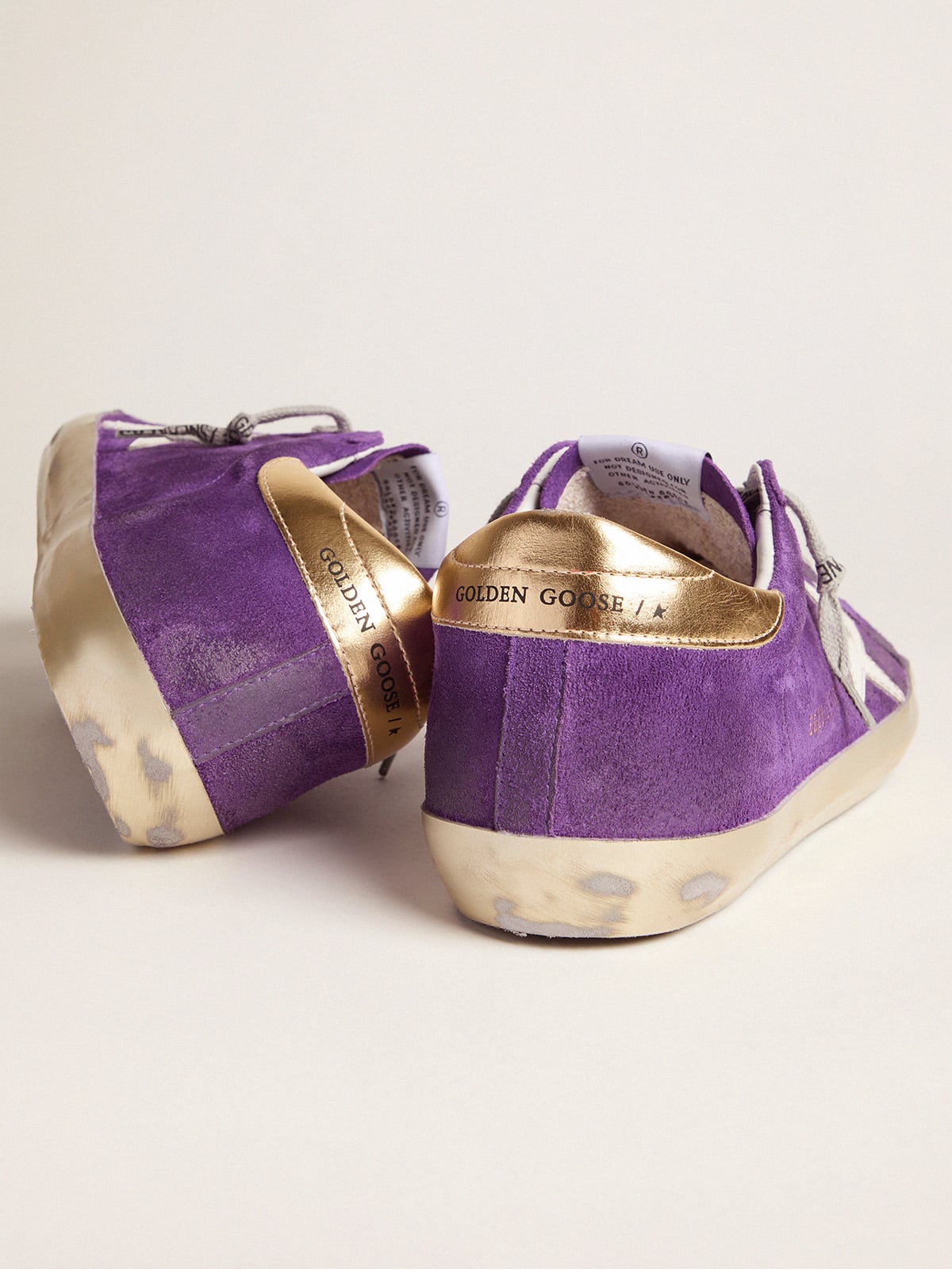 Golden Goose - Purple suede Super-Star sneakers with gold heel tab in 