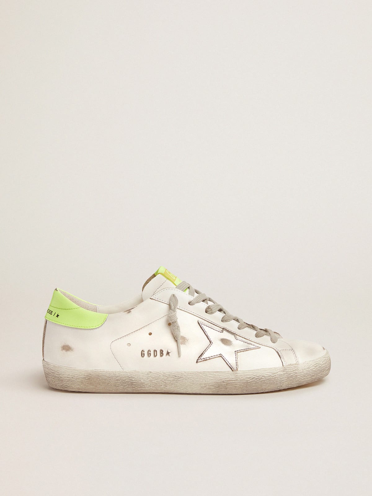 Super-Star sneakers with fluorescent yellow heel tab and sole | Golden ...