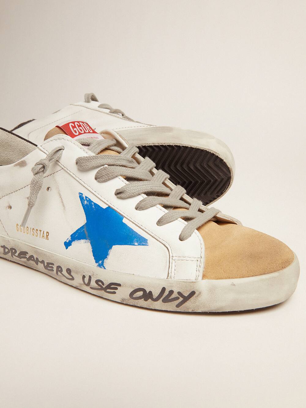 Super-Star sneakers with printed blue star | Golden Goose