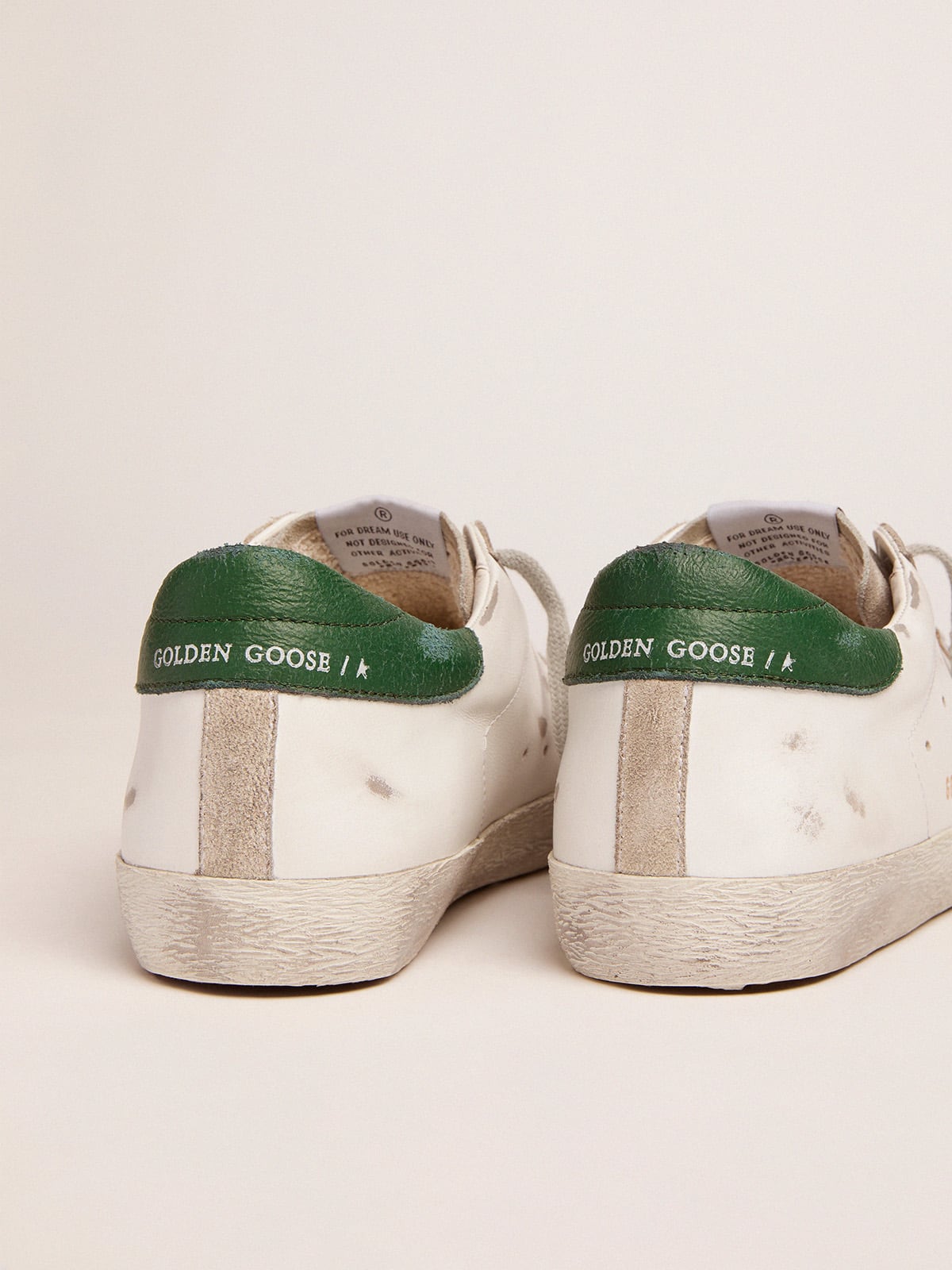 Super-Star sneakers with green leather heel tab and silver star