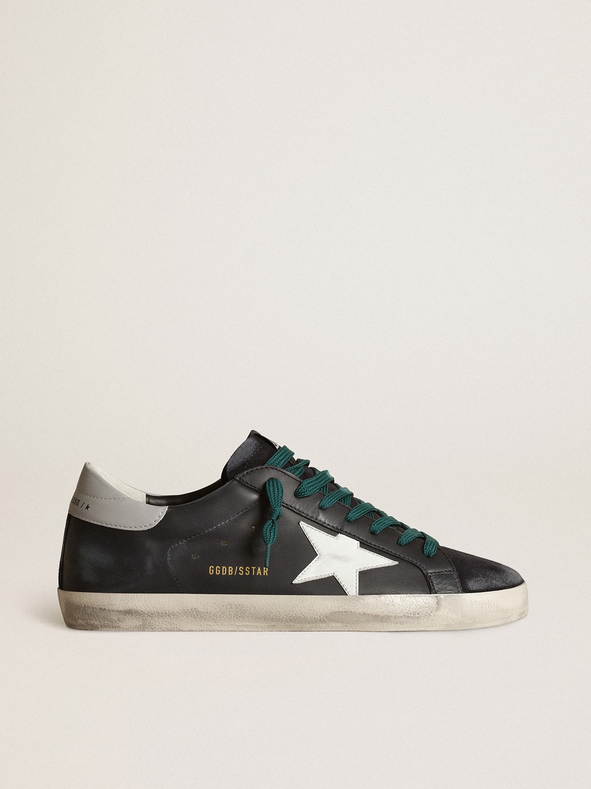 Golden Goose - Super-Star sneakers in dark blue leather with white leather star in 