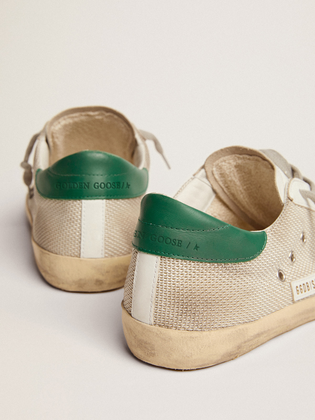 Golden Goose - Men's Super-Star in light silver mesh with gray star in
