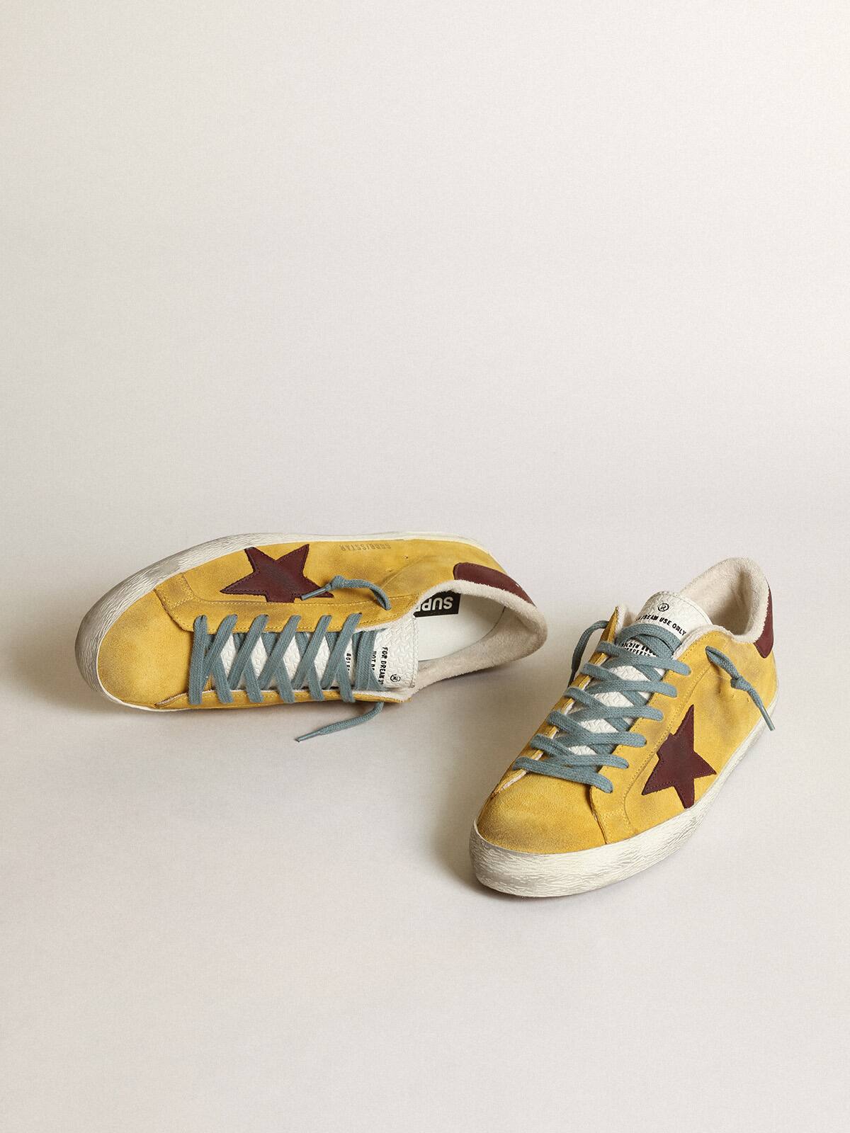 Men's Super-Star in mustard-colored suede with brown nubuck star ...