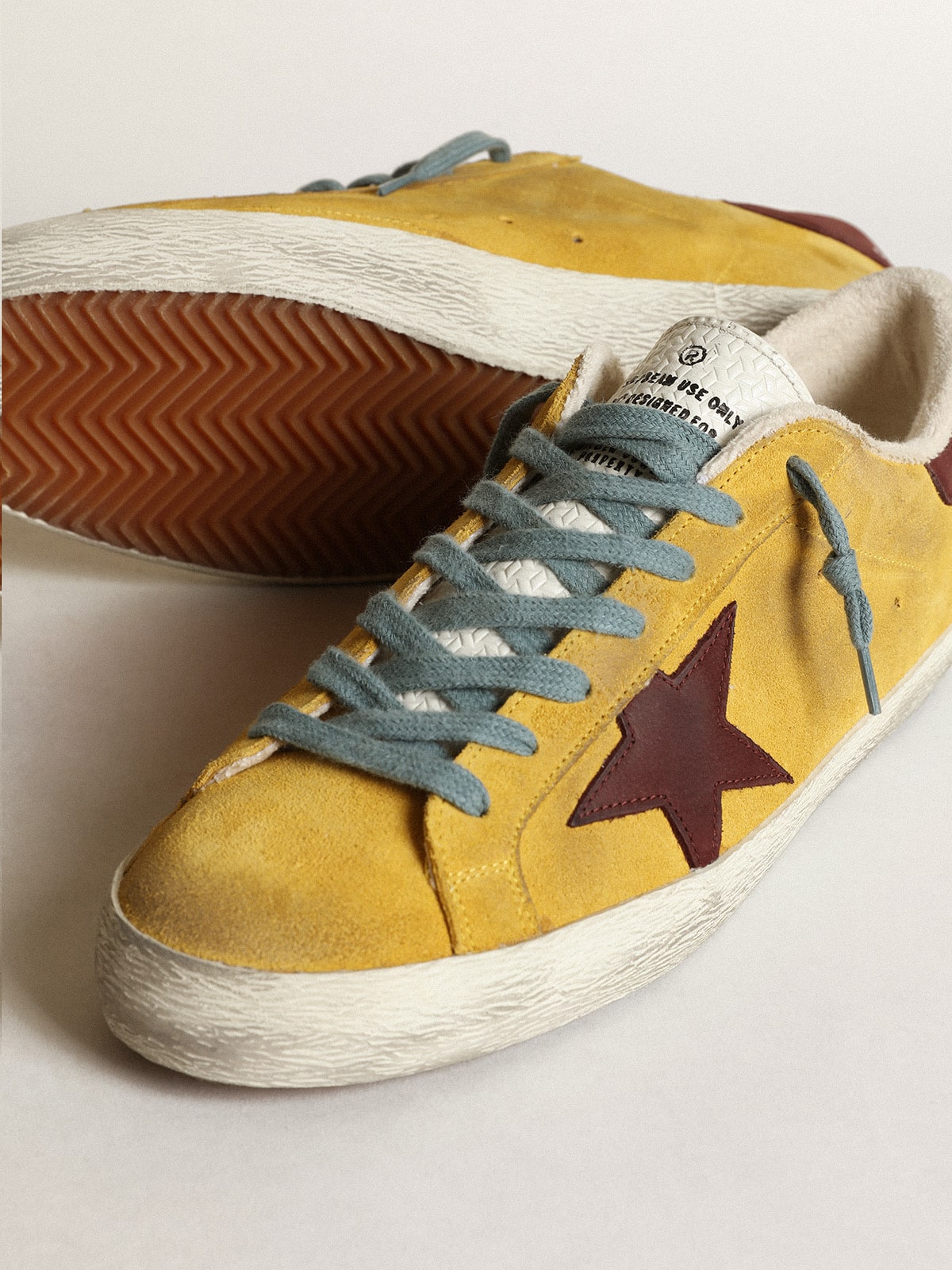 Golden Goose - Men's Super-Star in mustard-colored suede with brown nubuck star in 