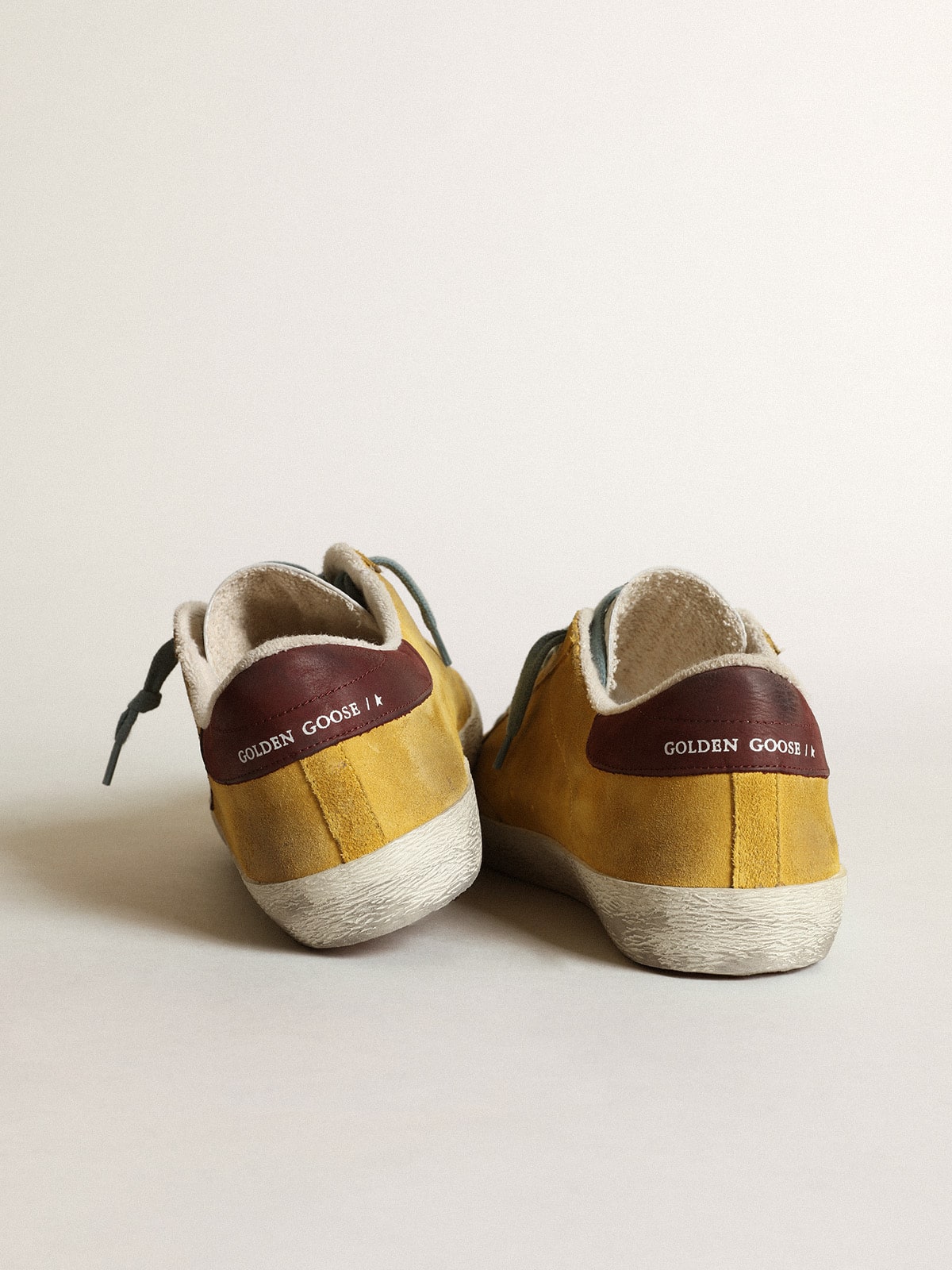 Golden Goose - Men's Super-Star in mustard-colored suede with brown nubuck star in 