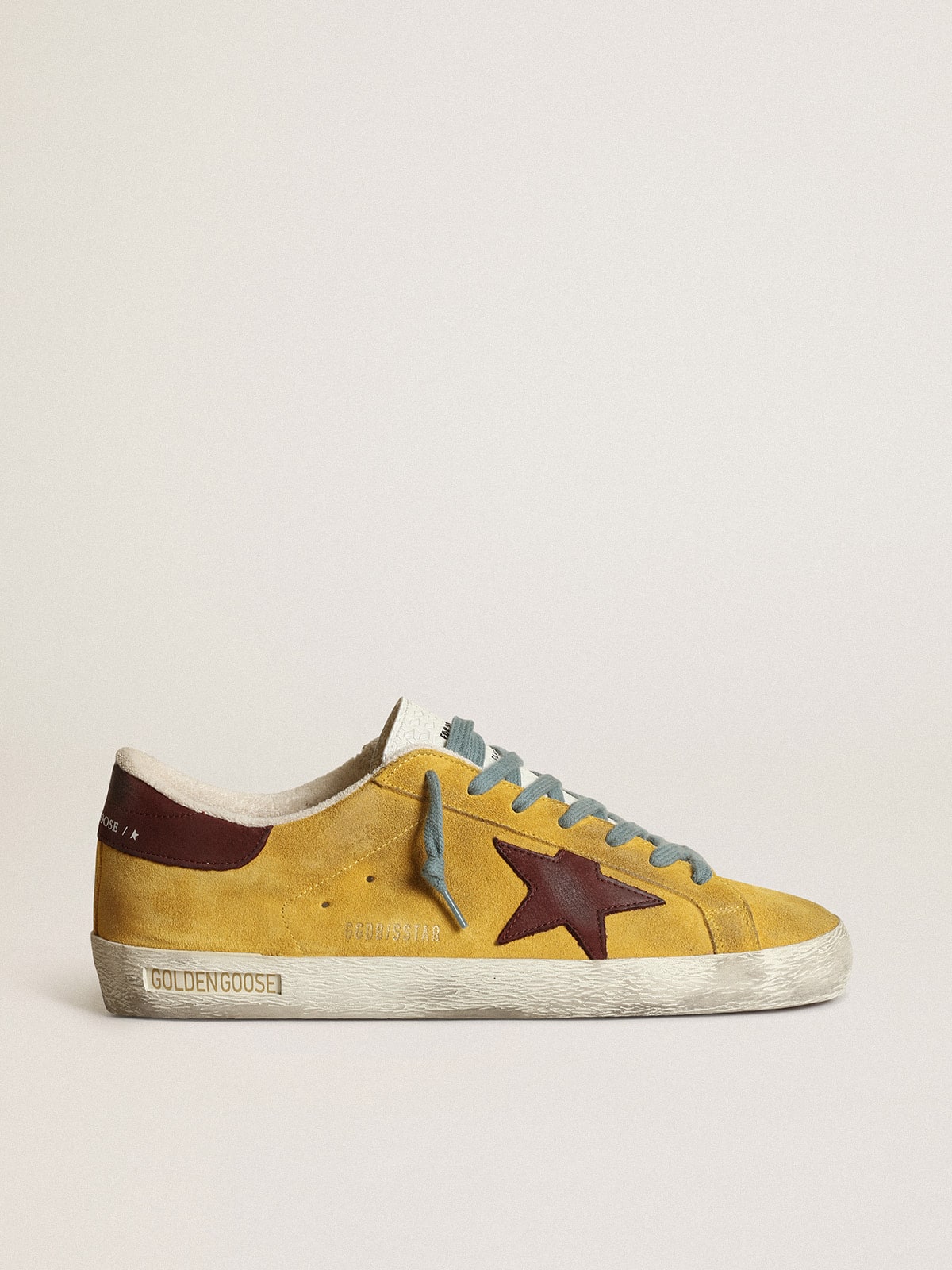 Golden Goose - Men's Super-Star in mustard-colored suede with brown nubuck star in 