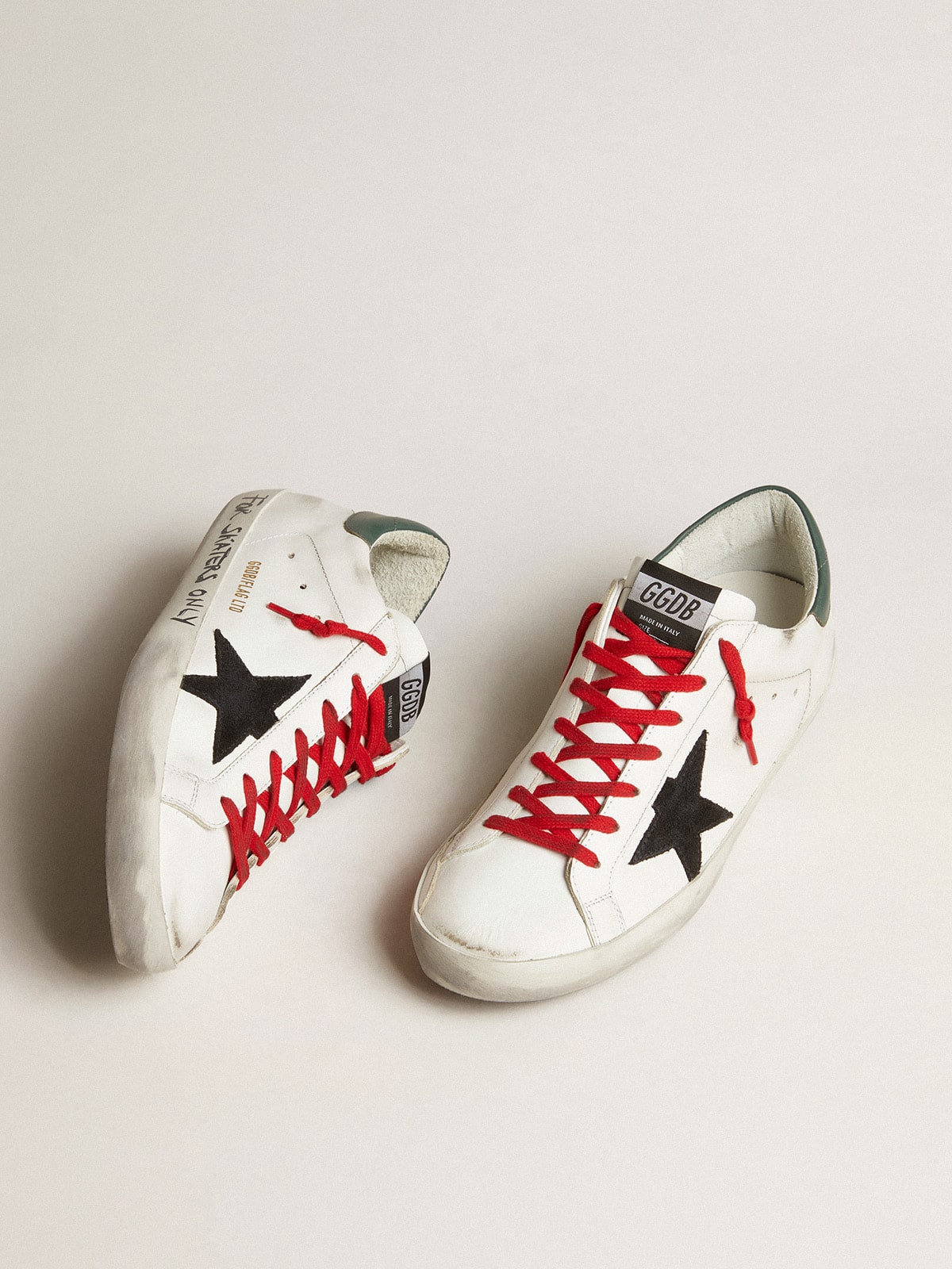 Golden Goose - Leather Super-Star sneakers with the words "For skaters only" in 